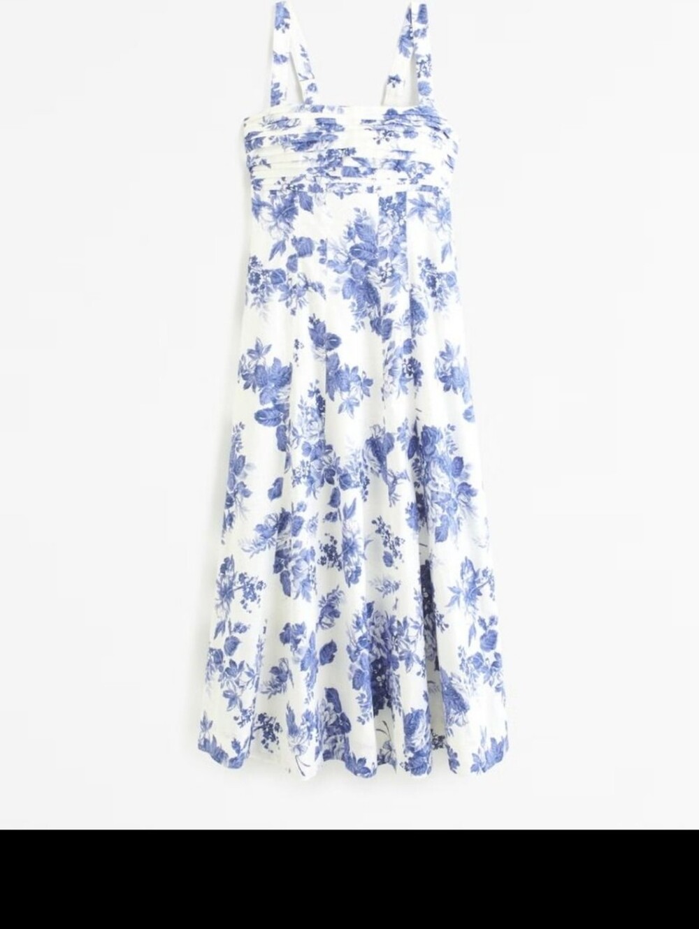 NWT $120 Abercrombie & Fitch Emerson Blue White Midi Dress XS Tall
